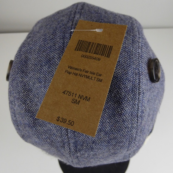 Duluth Trading Fair Isle Ear Flap Fur Cap Hat NWT - Picture 2 of 8